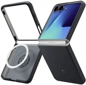 Чехол Spigen для Galaxy Z Flip 7 с поддержкой MagSafe Nano Pop Mag — Black Sesame