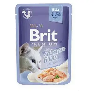 Влажный корм для кошек Brit, пауч 85 г, филе лосося в желе