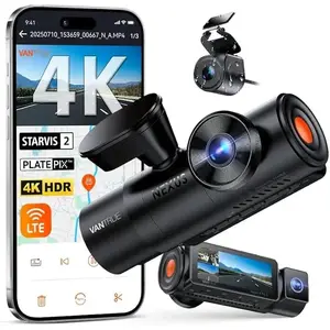 Car dash cam VANTRUE N4 PRO S 3-channel (front + interior + rear), 3840x2160, F/1.8, Wi‑Fi, GPS, 3.19" display