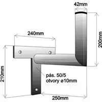 Wall T-mount WFmetal K25T42, 25 cm Photo 3
