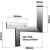 Wall T-mount WFmetal K25T42, 25 cm Photo 3