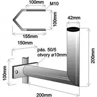 Antenna mast bracket WFmetal K20V1 20 cm Photo 3