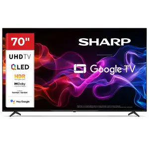 TV Sharp 70HP5265E 70" (177.8 cm) QLED 4K Ultra HD Smart TV with Google TV, Wi‑Fi, DVB-T/S/C — Black