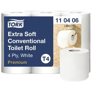 Toilet paper Tork Premium Extra Soft Conventional T4 — 4-layer rolls 9.7 cm x 19.1 m, pack of 6