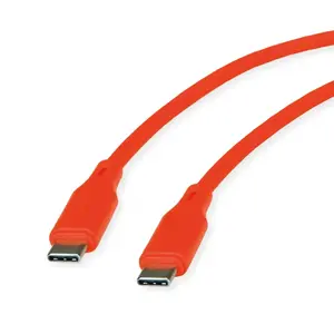 USB-C to USB-C Cable ROLINE 1 m, USB 2.0, 0.48 Gbit/s, 60W, silicone, orange