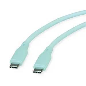 USB-C to USB-C Cable ROLINE 1 m — USB 2.0, 0.48 Gbit/s, 60W, silicone, green