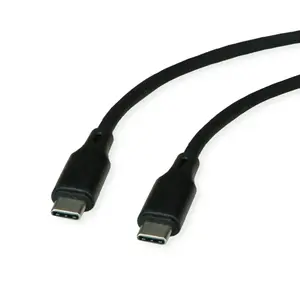 USB-C to USB-C Cable ROLINE 1 m — USB 2.0, 0.48 Gbit/s, 60W, silicone, black