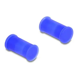 Port dust cover DELOCK 60672 for DL4 ports, silicone, blue, 14×27×14 mm, pack of 10