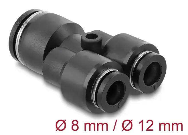 Pneumatic Y-connector DELOCK 2×8→1×12 mm Photo 2