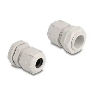 Kabeļu ievads M20 DELOCK, plastmasa, pelēks, 10 gab. iepakojumā