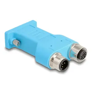 DELOCK D-Sub 9 гнездо на 2× M12 5-контактный A-coded CAN-шлейф сплиттер 180° синий