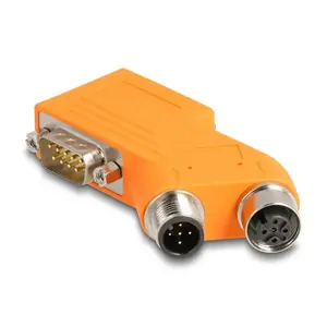 DELOCK CAN bus splitter D-Sub 9 (male/female) to M12 5-pin A-coded (male/female) 35° orange
