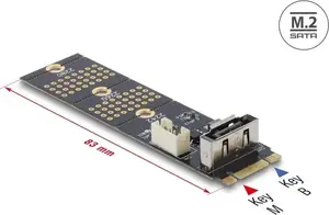 M.2 Key B to SATA 7-pin Adapter (vertical) DELOCK 64290