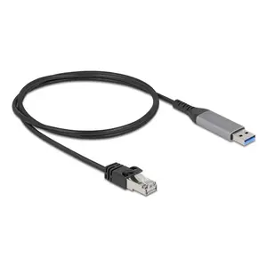 Network adapter cable DELOCK USB Type-A to RJ45 Gigabit Ethernet Cat6 1 m, anthracite/black