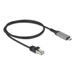 Кабель USB Type-C — RJ45 Gigabit Ethernet DELOCK 1 м Cat6 антрацит/чёрный