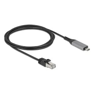 Кабель USB Type-C — RJ45 Gigabit Ethernet DELOCK 2 м Cat6 Антрацит/Чёрный
