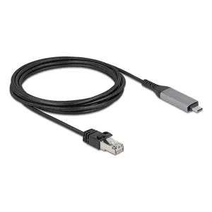 Network cable DELOCK USB Type-C to RJ45 Gigabit Ethernet Cat6, 3 m, anthracite/black