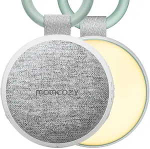 Portable sound machine Momcozy WN006-GW00BA-A with night light — white, compact sleep aid