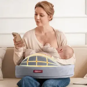 Nursing pillow Momcozy EXCLUSIVE memory foam NP007-GR00NB-A — gray, ergonomic support for breastfeeding and bottle feeding