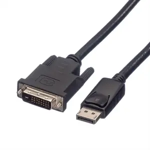Kabeļa adapters ROLINE 11.04.5775 — DisplayPort uz DVI‑D, 1,5 m, melns
