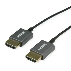 HDMI cable ROLINE 11.04.5938, 2 m, HDMI Type A male–male, HDMI 2.0, gold-plated contacts, black