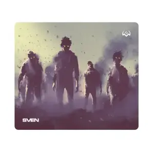Mouse pad SVEN MP-G01S Zombie Fabric — cloth surface, stitched edges, non-slip base