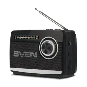 Portable radio speaker SVEN SRP-155 with FM, AM, SW, Bluetooth — Black