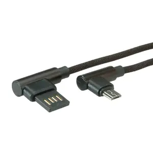 USB 2.0 cable ROLINE 11.02.8720 — USB A to Micro‑USB B, 0.8 m, black, gold‑plated contacts