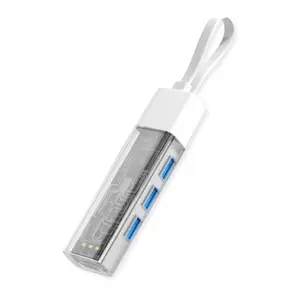 Интерфейсный хаб USB Type-C ROLINE 14.02.5062 — порты USB 3.2 Gen 1 Type-A, 5000 Мбит/с, белый, пластик, 27×114×18 мм
