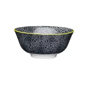 Keramikas bļoda KitchenCraft Black Floral 15,7 cm
