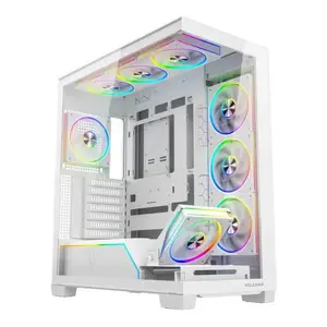 No name VOLCANO STELLAR PLUS ARGB MIDI tower computer case — 8 fans support, white