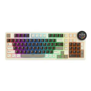 Mechanical keyboard Royal Kludge N99 Mocha Grey with Violet switches, US layout