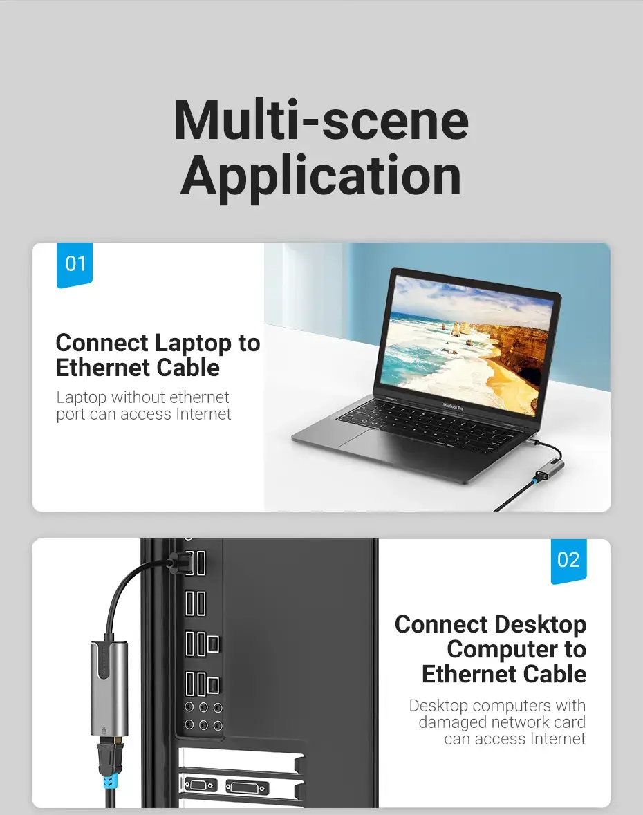 Vention CEWHB USB 3.0-A uz Gigabit Ethernet adapteris Photo 12