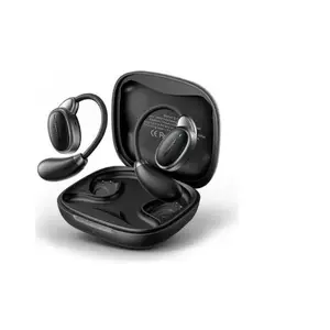 Bezvadu atvērtā tipa austiņas Vention NBSB0 Bluetooth 5.4, iekšējās nēsāšanas stils, ausu baterijas 50 mAh, uzlādes futlāris 400 mAh, melnas