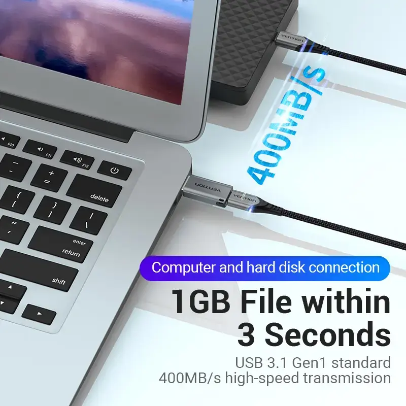 USB 3.0 Male to USB-C Female Adapter Vention CDPH0 Photo 5