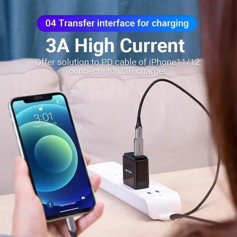 USB 3.0 Male to USB-C Female Adapter Vention CDPH0 Photo 7