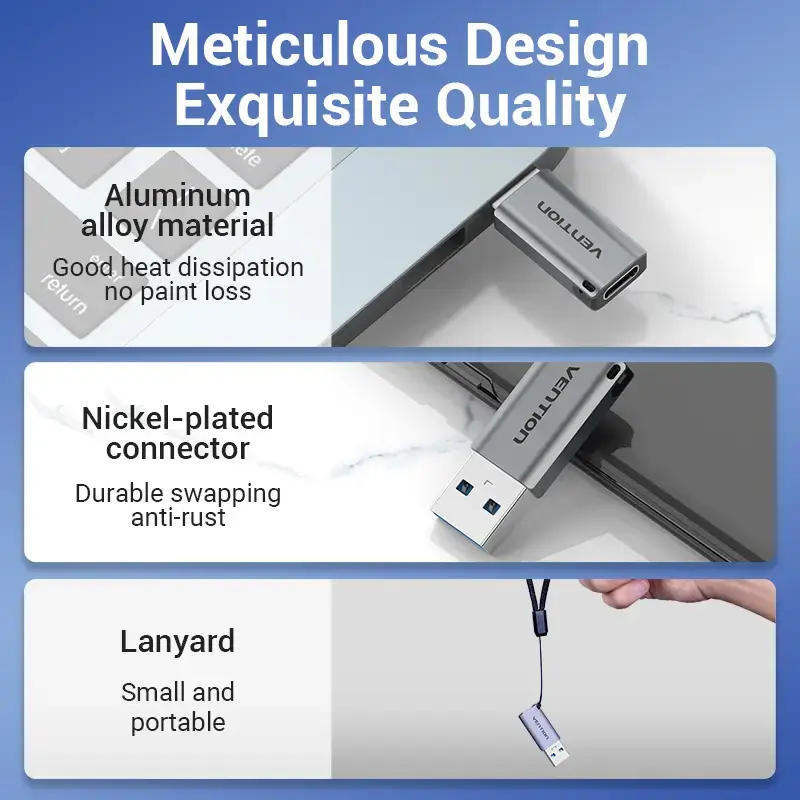 USB 3.0 Male to USB-C Female Adapter Vention CDPH0 Photo 9