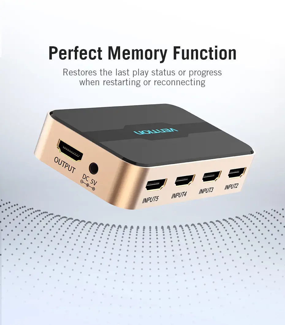 Vention HDMI switcher 5-in-1 to 1 Out ACDG0 Photo 13