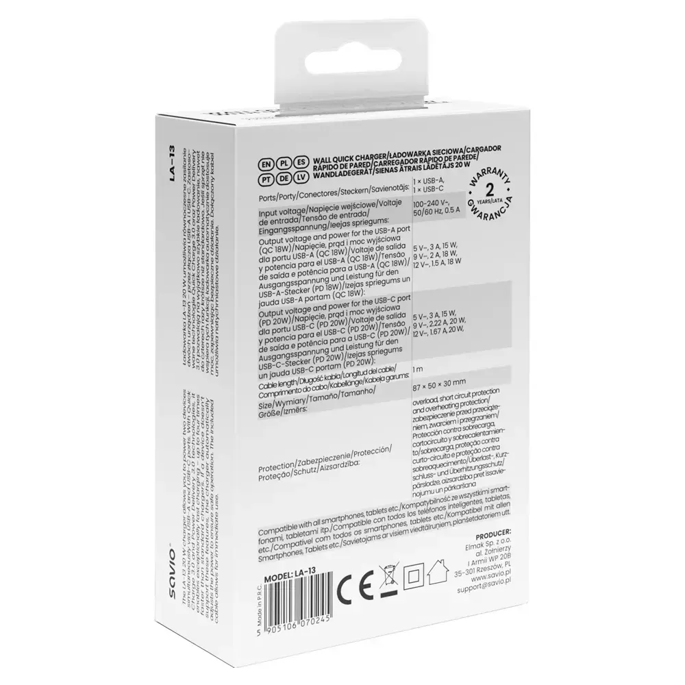 SAVIO LA-13 indoor AC fast mobile charger Photo 3