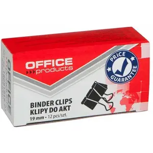 Paper clip set office products 19 mm, metal spring binder clips, 12 pcs
