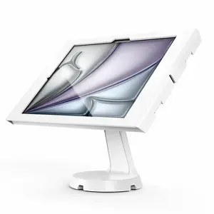 Apex Enclosure Mast Stand tablet enclosure by Compulocks for iPad Air M2 13" (2024) — White, includes 4 keys