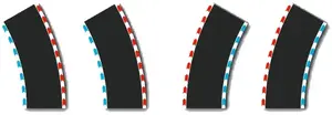 CARRERA slot car track curves set Hybrid Curves Radius 2 30° (2x L, 2x R)