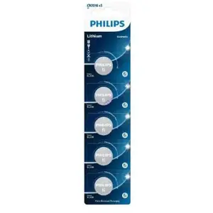 Litija pogu baterija Philips CR2016 3V 75 mAh — blistera iepakojums 5 gab. (CR2016P5/01B)
