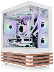 PC Micro Tower case THERMALTAKE View 170 WS ARGB Snow — Micro ATX, white, 2x120mm side, 1x120mm rear, PSU bottom, supports 2.5"/3.5"