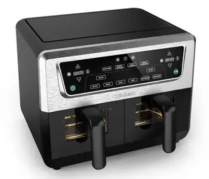 Cuisinart AFD10XSSE dubultā karstā gaisa fritieris 10.4 l 2400 W melns/sudrabots