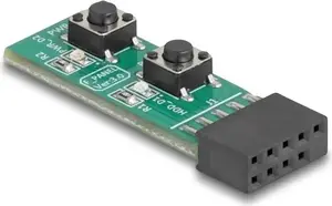 DELOCK front panel PC power and reset switch module with power and reset buttons (MPN 64356)