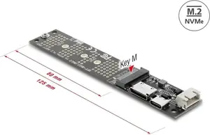 DELOCK OCuLink to M.2 Key M NVMe SSD Adapter Converter (model 64291)