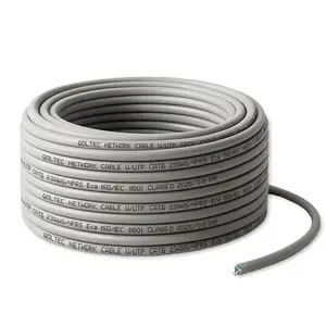 Патч-корд QOLTEC Cat6 UTP медный, длина 25 м, серый
