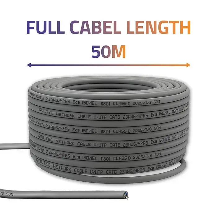 UTP patchcord QOLTEC CAT6 50 m vara pelēks Photo 3