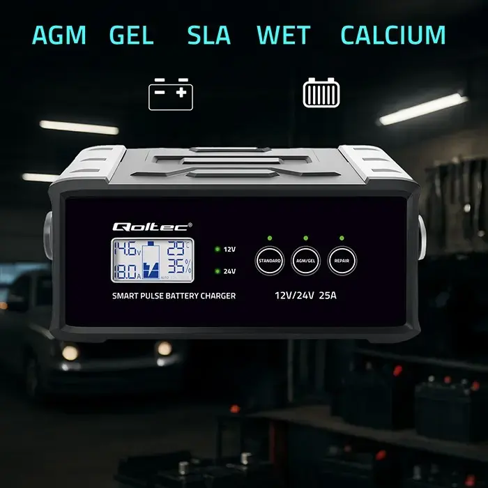 QOLTEC 52514 lādētājs 12V/24V 25A Photo 2